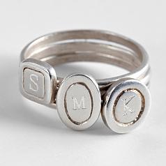 monogram stacking rings - set of 3